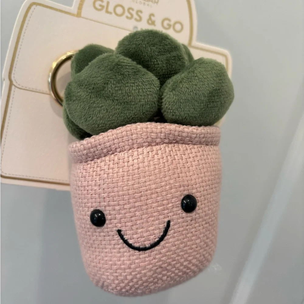 NWT Plush Plant Keychain - Green and pink